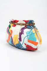 Recess Los Angeles Vintage Carlo Fiori Rainbow Collage Patchwork Snake Pouch Bag