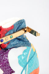 Recess Los Angeles Vintage Carlo Fiori Rainbow Collage Patchwork Snake Pouch Bag