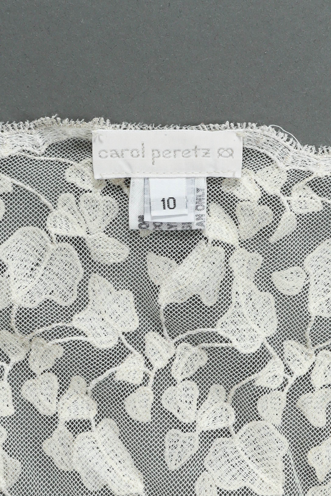 Vintage Carol Peretz Sheer Metallic Leaf Dress tag @ Recess LA