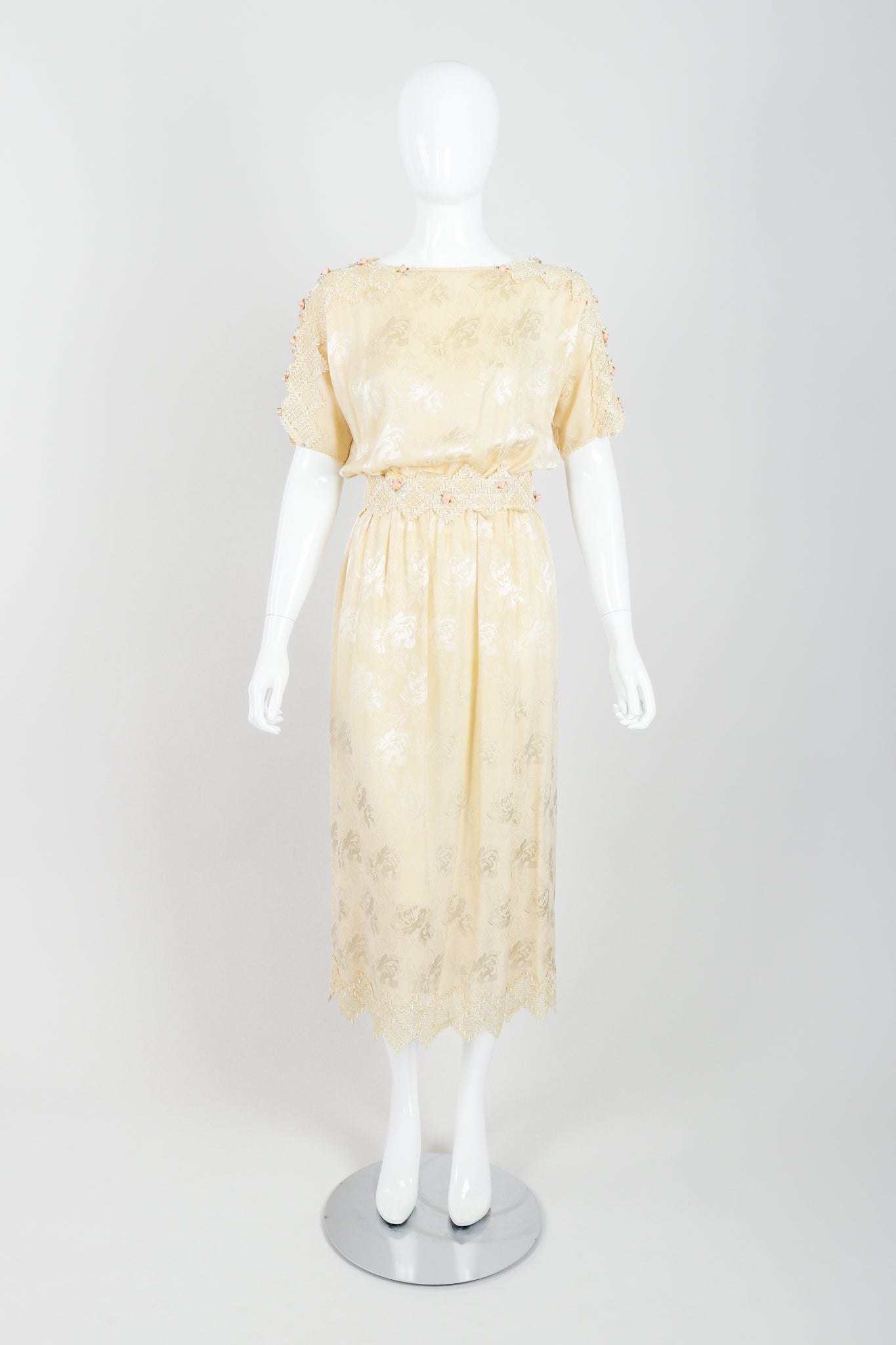 Vintage Carol Peretz Floral Charmeuse Dress Front at Recess