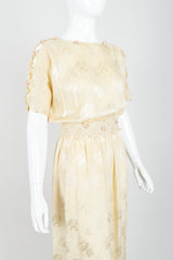 Vintage Carol Peretz Floral Charmeuse Dress Angle at Recess