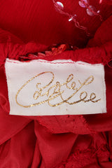 Vintage Carole Lee label on red