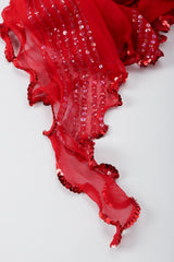 Vintage Carole Lee Red Flutter Halter Dance Dress hem detail at Recess Los Angeles