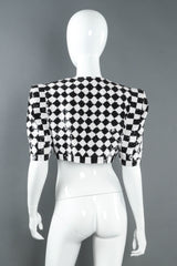 Vintage Carolina Herrera Sequin Checker Bolero on mannequin back @ Recess LA
