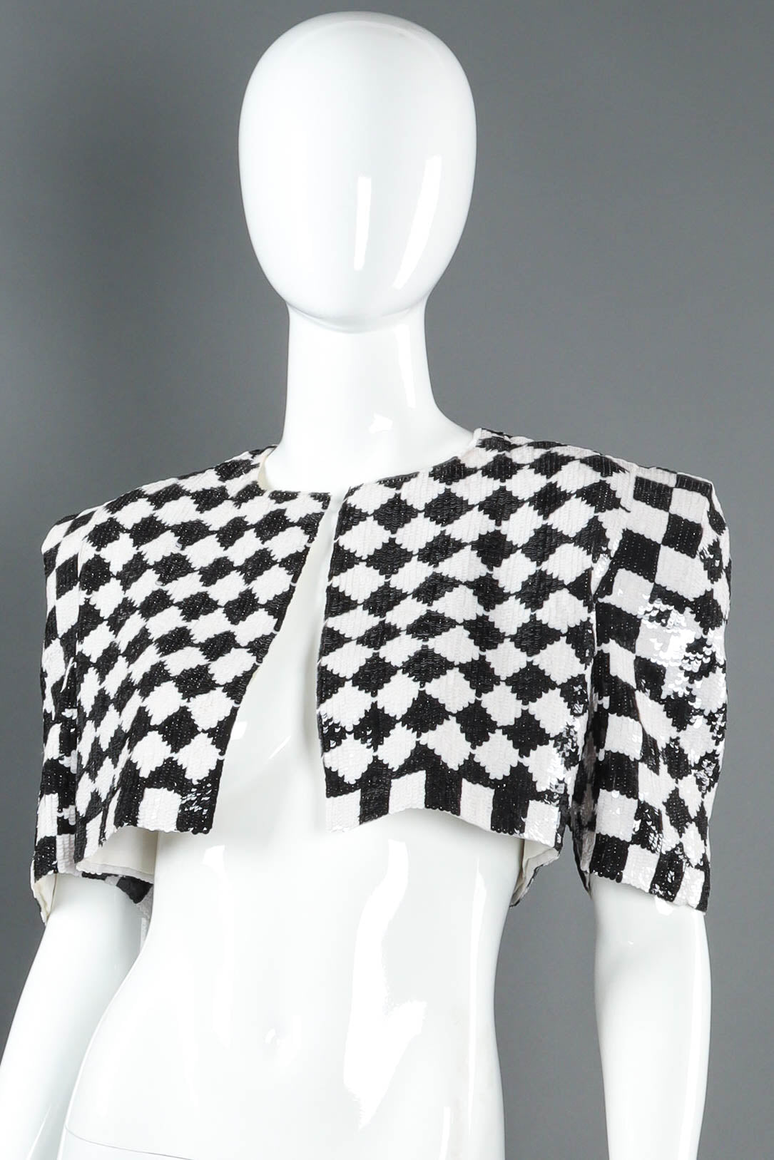 Vintage Carolina Herrera Sequin Checker Print Bolero – Recess