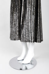 Recess Los Angeles Vintage Caroline Charles Metallic Gold Striped Velvet Lamé Top and Skirt Set