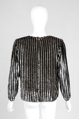 Recess Los Angeles Vintage Caroline Charles Metallic Gold Striped Velvet Lamé Top and Skirt Set