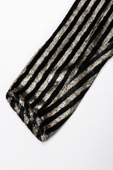 Recess Los Angeles Vintage Caroline Charles Metallic Gold Striped Velvet Lamé Top and Skirt Set