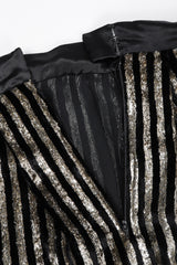 Recess Los Angeles Vintage Caroline Charles Metallic Gold Striped Velvet Lamé Top and Skirt Set