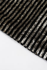 Recess Los Angeles Vintage Caroline Charles Metallic Gold Striped Velvet Lamé Top and Skirt Set