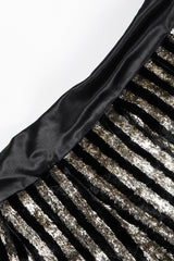 Recess Los Angeles Vintage Caroline Charles Metallic Gold Striped Velvet Lamé Top and Skirt Set