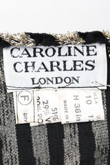 Recess Los Angeles Vintage Caroline Charles Metallic Gold Striped Velvet Lamé Top and Skirt Set