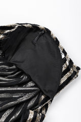 Recess Los Angeles Vintage Caroline Charles Metallic Gold Striped Velvet Lamé Top and Skirt Set