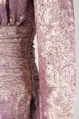 Recess Los Angeles Vintage Carolyne Roehm Old Hollywood Golden Brocade Dress