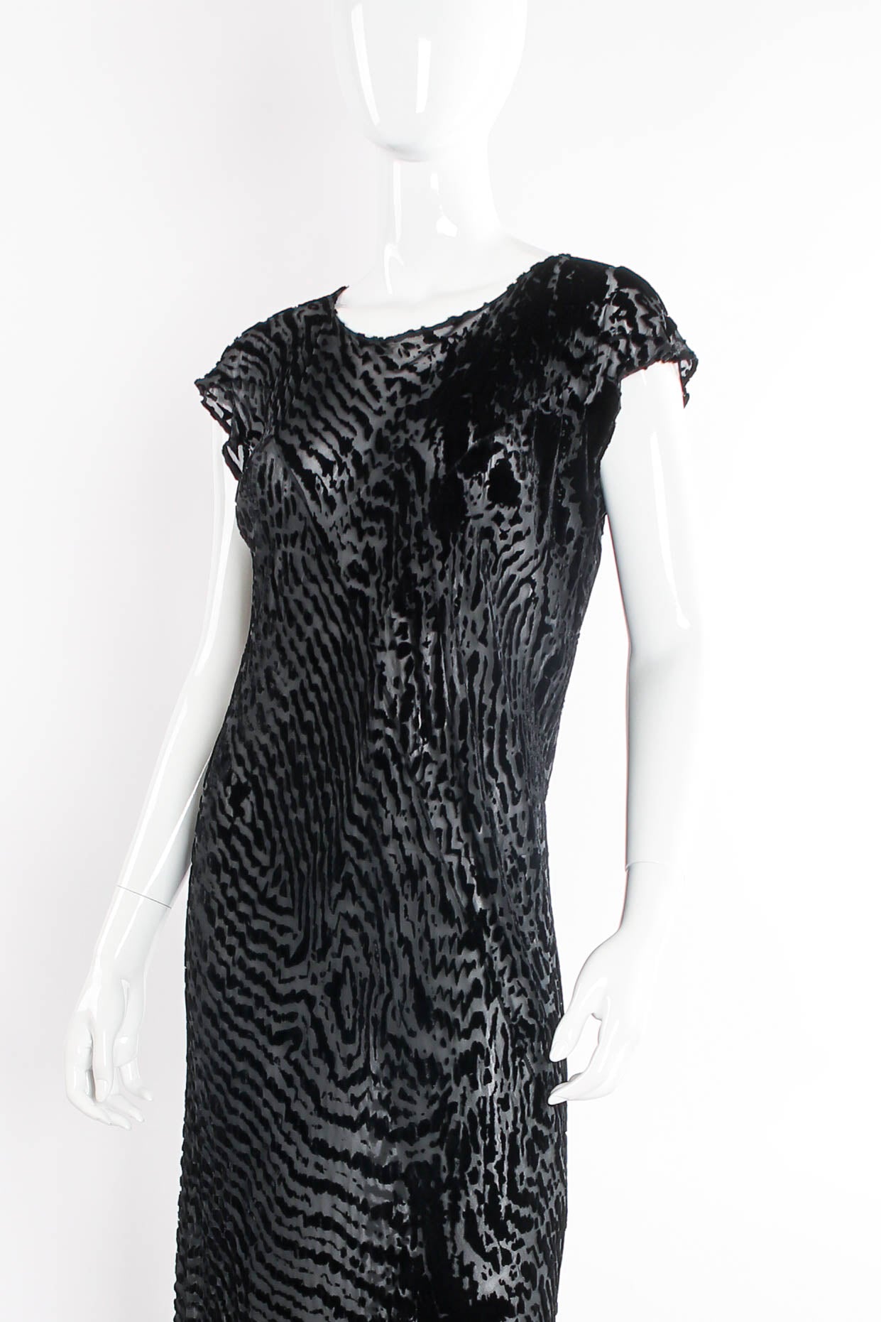 Vintage Carter Smith Animal Print Burnout Velvet Gown on mannequin at Recess Los Angeles