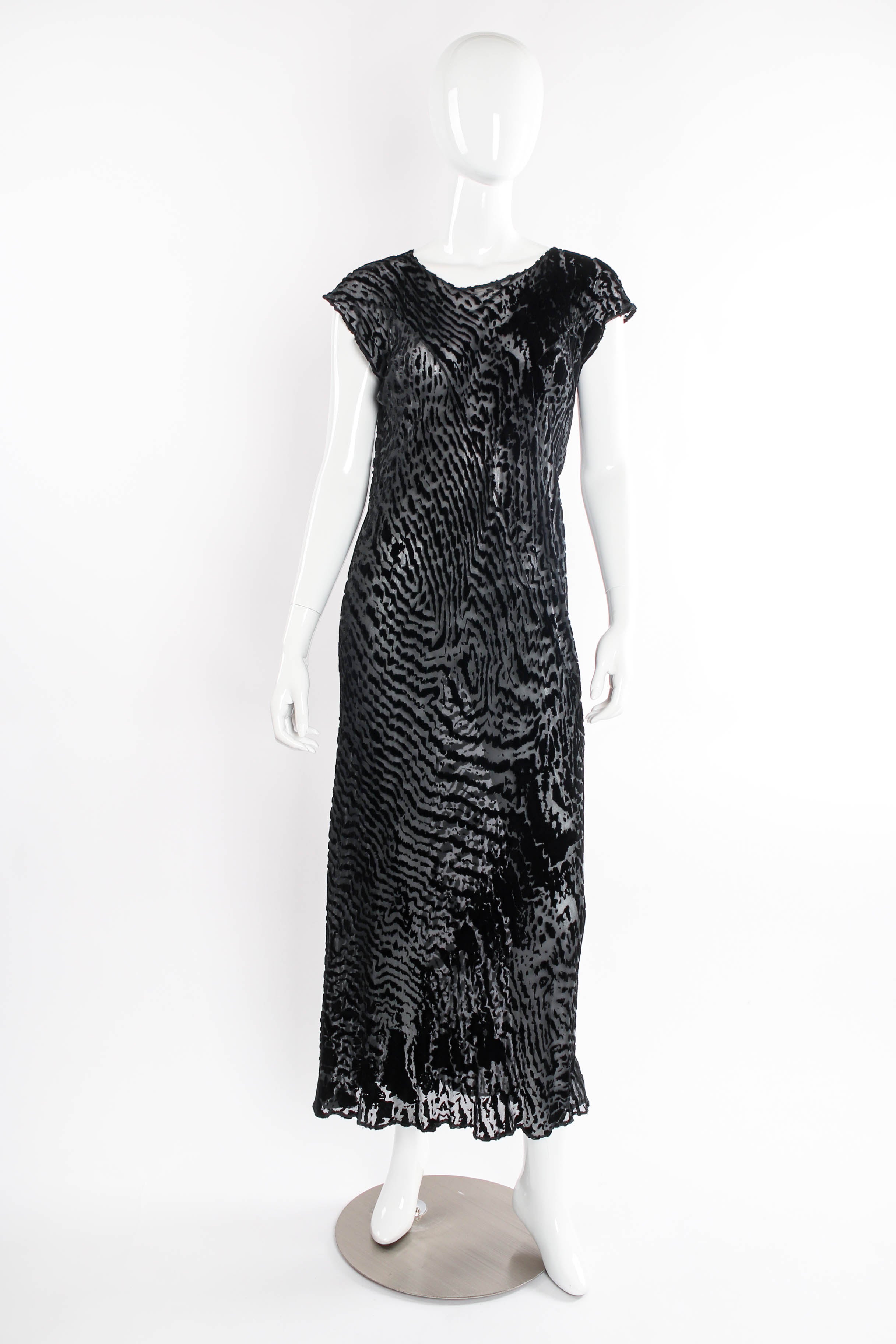 Vintage Carter Smith Animal Print Burnout Velvet Gown on mannequin front at Recess Los Angeles