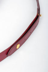 Vintage Cartier Oxblood CC Logo Medallion Leather Belt closure detail