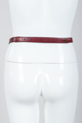 Vintage Cartier Oxblood CC Logo Medallion Leather Belt back buckle