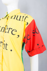 Jean-Charles de Castelbajac French Text Colorblock Shirt Dress