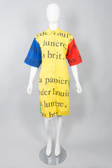 Jean-Charles de Castelbajac French Text Colorblock Shirt Dress