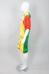 Jean-Charles de Castelbajac French Text Colorblock Shirt Dress