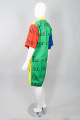 Jean-Charles de Castelbajac French Text Colorblock Shirt Dress