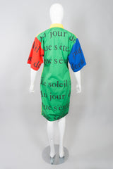 Jean-Charles de Castelbajac French Text Colorblock Shirt Dress