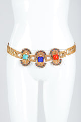 Recess Vintage Castlecliff Larry Vrba Mayan Revival Chain Belt on Mannequin