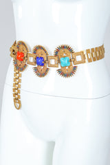 Recess Vintage Castlecliff Larry Vrba Mayan Revival Chain Belt on Mannequin at waist