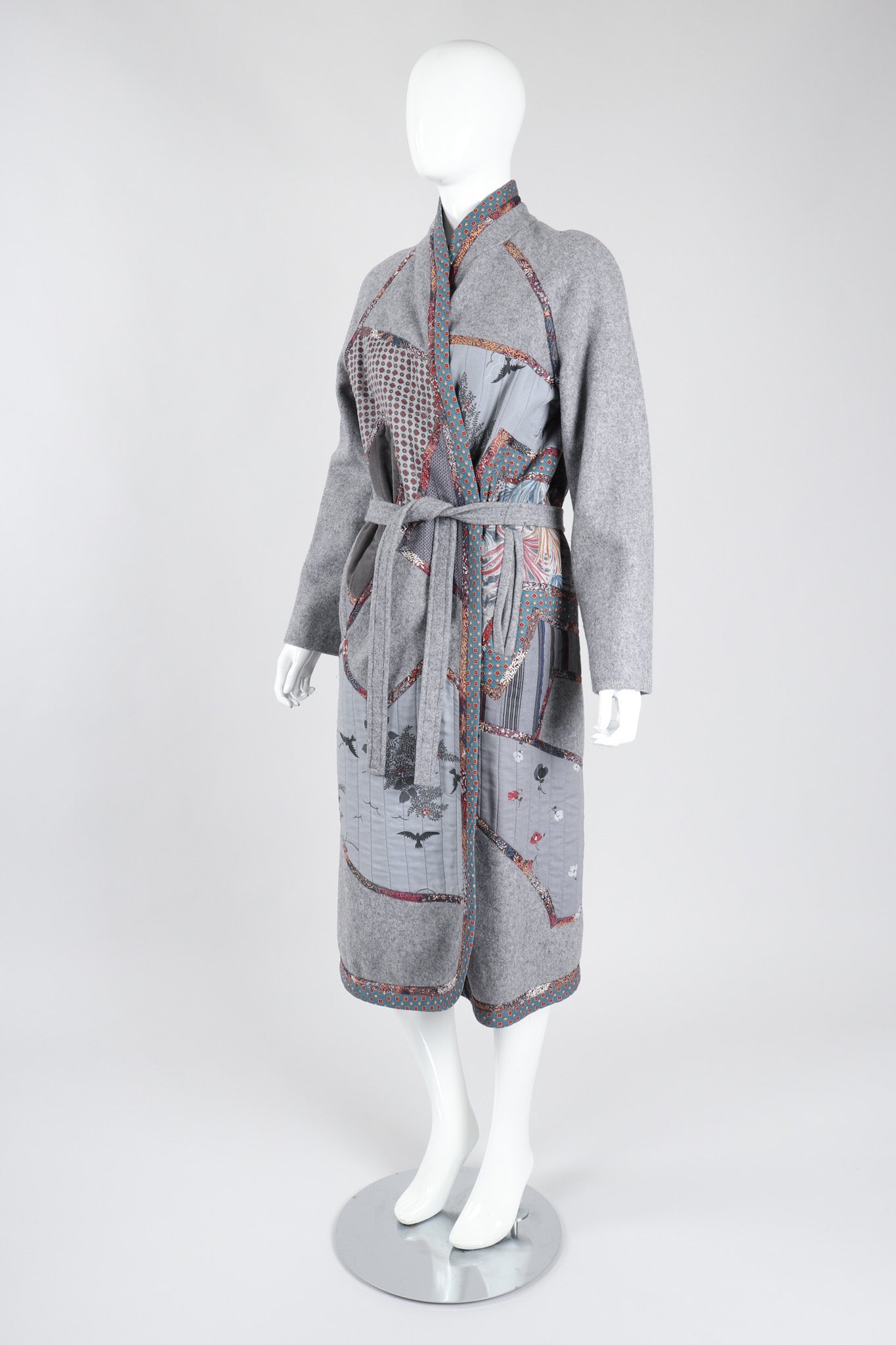 Recess Los Angeles Vintage Catherine Carr Quilted Patchwork Felt Robe Duster Jacket