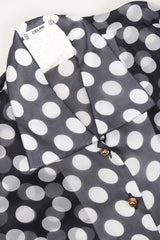 Recess Los Angeles Designer Consignment Vintage Celine Sheer Silk Organza Polka Dot Swing Trapeze Shirt
