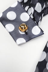 Recess Los Angeles Designer Consignment Vintage Celine Sheer Silk Organza Polka Dot Swing Trapeze Shirt