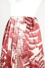 Recess Designer Consignment Vintage Celine Working Women Sepia Tone Silk Pleated Wrap Skirt Los Angeles Resale