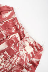 Recess Designer Consignment Vintage Celine Working Women Sepia Tone Silk Pleated Wrap Skirt Los Angeles Resale