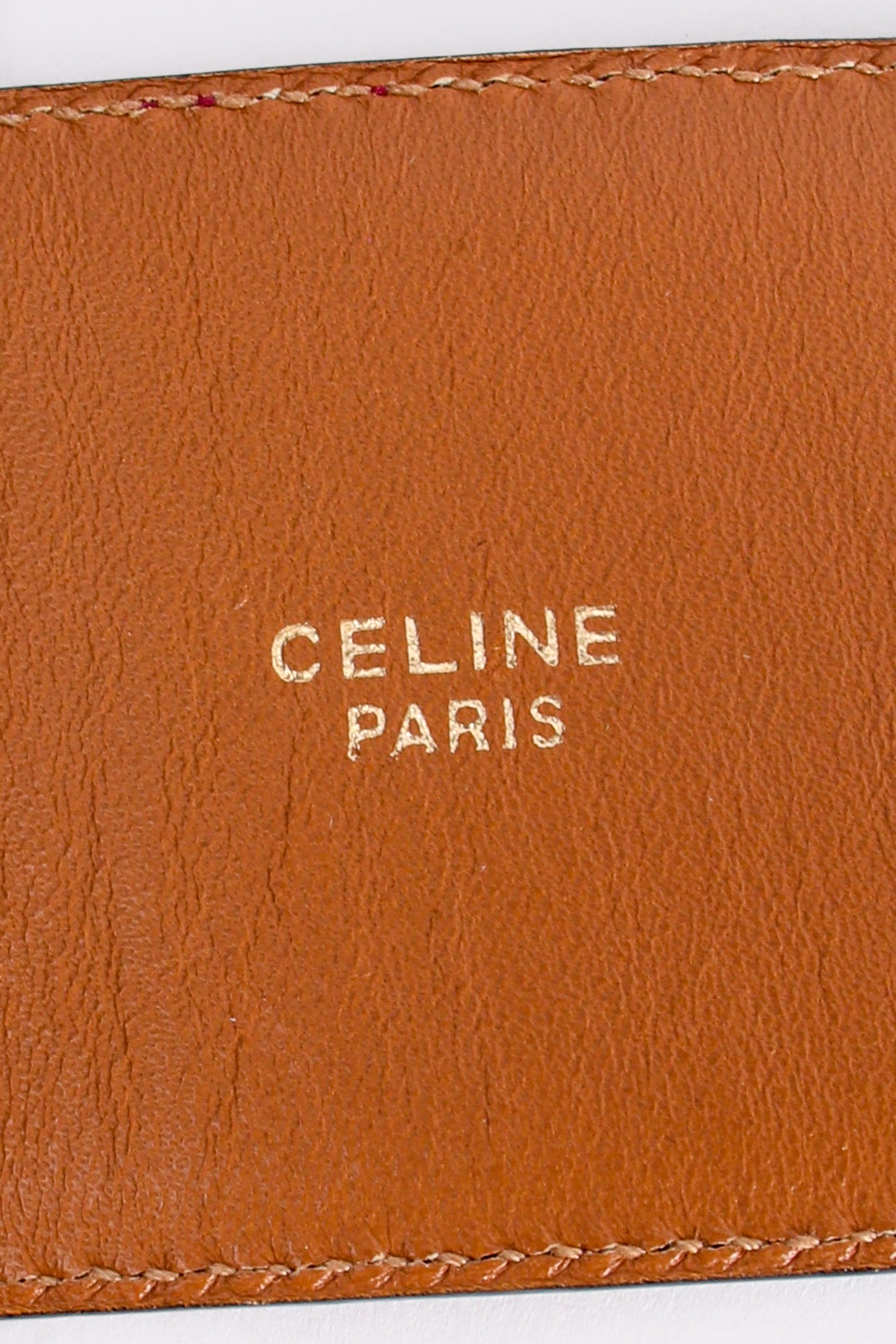 Vintage Celine Leather Alligator Mini Ring Knocker Belt signature at Recess Los Angeles