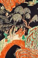 Vintage Chanel Chinese Coromandel Print Shawl print detail at Recess Los Angeles