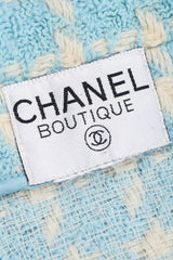 Recess Los Angeles Vintage Chanel Baby Blue Checkered Knit Vest