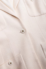 Recess Los Angeles Vintage Chanel Classic Cream Tweed Jacket Cream Wool Silk Lining