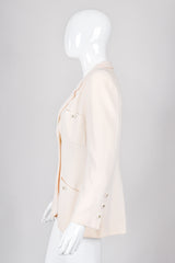 Recess Los Angeles Vintage Chanel Classic Cream Tweed Jacket Cream Wool Silk Lining