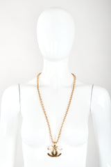 Recess Designer Consignment Vintage Jewelry Chanel Quilted Interlocking CC Logo Pendant Necklace Los Angeles Resale