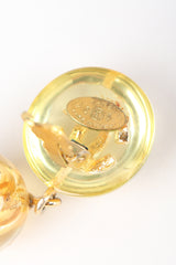 Recess Designer Consignment Vintage 1980s Chanel Logo Lucite CC Ball Drop Earrings Los Angeles Resale