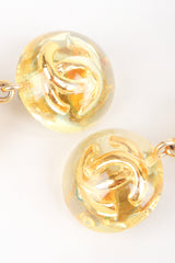 Recess Designer Consignment Vintage 1980s Chanel Logo Lucite CC Ball Drop Earrings Los Angeles Resale