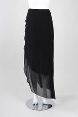 Recess Los Angeles Vintage Chanel Asymmetrical Tiered Chiffon Skirt