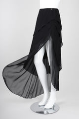 Recess Los Angeles Vintage Chanel Asymmetrical Tiered Chiffon Skirt