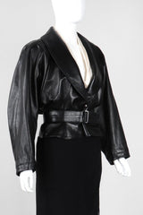 Recess Los Angeles Vintage 1980s Alaia Cropped Leather Wrap Jacket