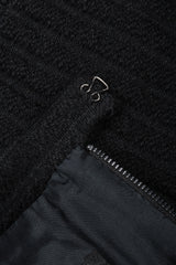 Recess Los Angeles Vintage Chanel Textured Rib Zig Zag Boucle Wool Jacket & Skirt Set