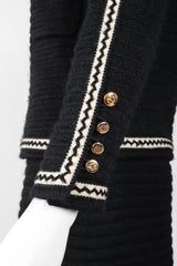 Recess Los Angeles Vintage Chanel Textured Rib Zig Zag Boucle Wool Jacket & Skirt Set