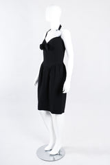 Recess Los Angeles Vintage Chanel Numbered Halter Corset Camellia Cocktail Dress LBD
