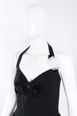 Recess Los Angeles Vintage Chanel Numbered Halter Corset Camellia Cocktail Dress LBD