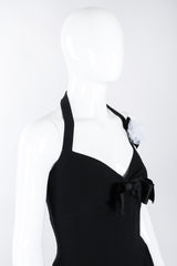 Recess Los Angeles Vintage Chanel Numbered Halter Corset Camellia Cocktail Dress LBD